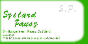 szilard pausz business card
